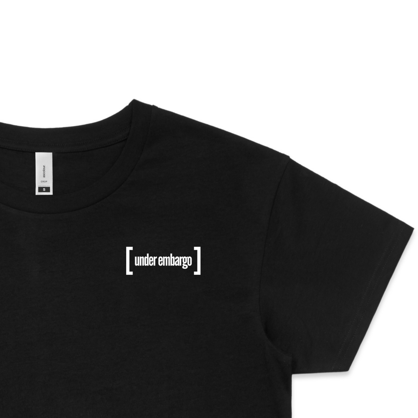 Short Sleeved Crop "Under Embargo" T-Shirt